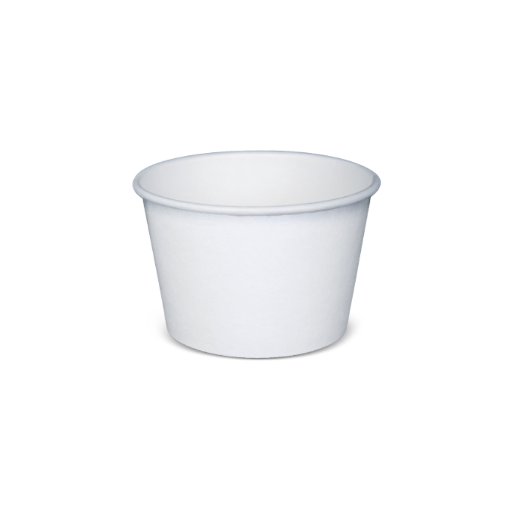 8oz Plain White Food Bowl, 1000 per Carton
