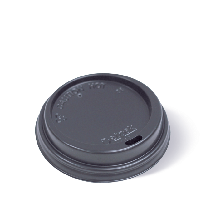 Hot Cup Lid Smooth Black Fit 8oz/12oz - 80mm, Carton of 1000