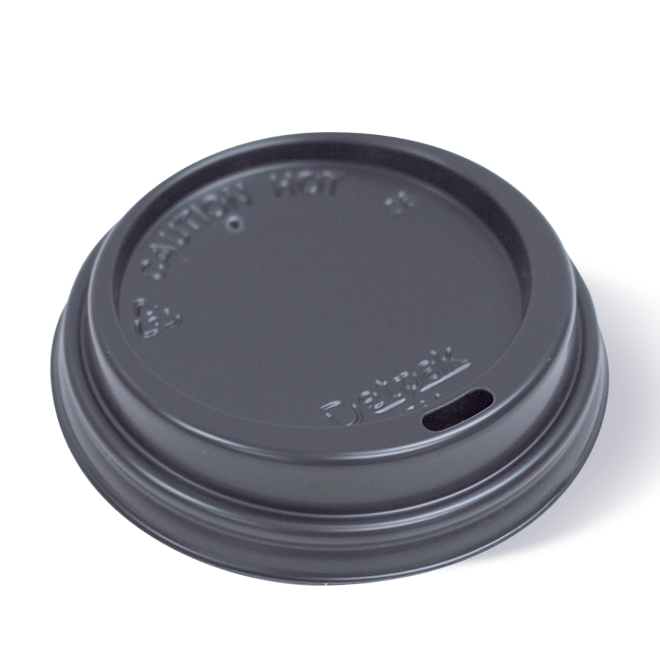 Hot Cup Lid, 12oz/16oz Black Smooth - 89mm