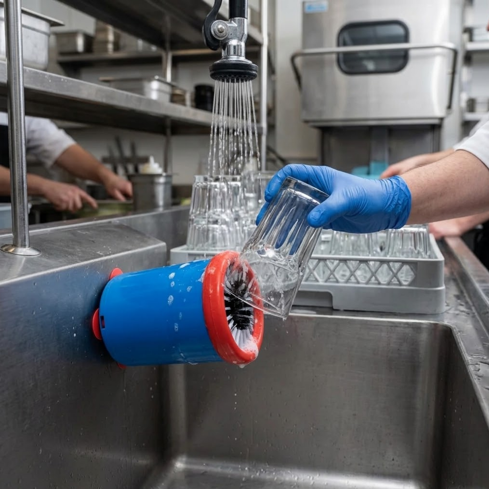 Single Glass Brush with Suction Cups