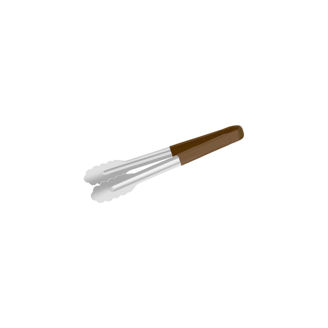 508737 Chef Inox Utility Tong with Brown PVC Handle 300mm Star Group