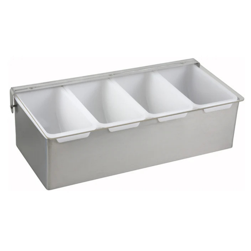 Chef Inox Condiment Dispenser / Garnish Caddy 4-Compartment, 1 Unit