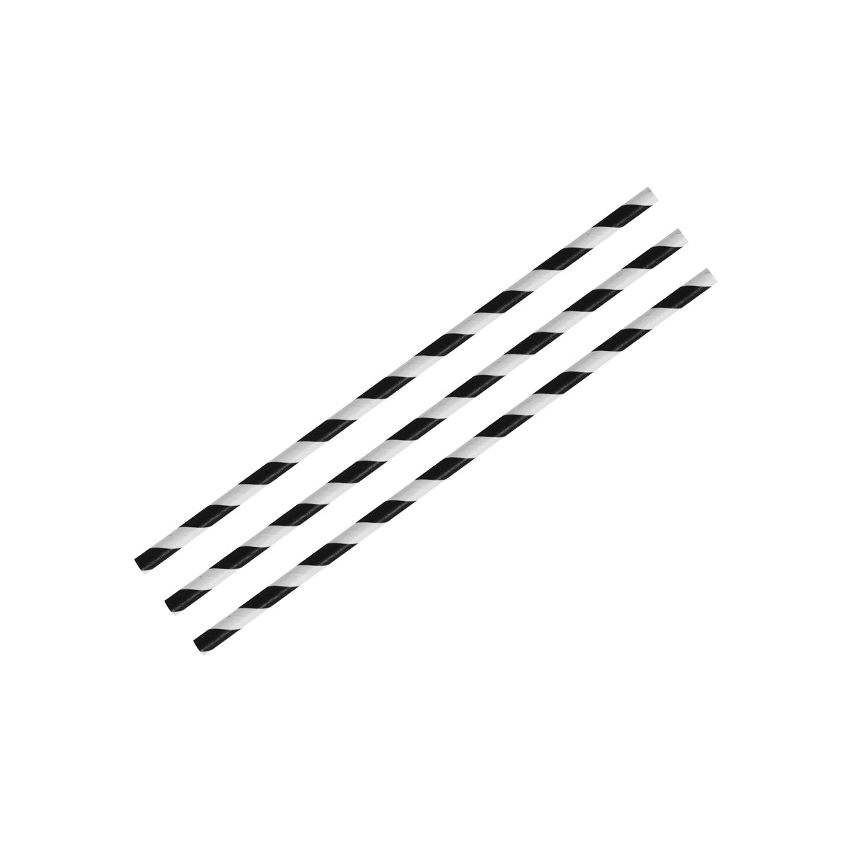 Regular Straw Paper Black & White Stripe 197mm