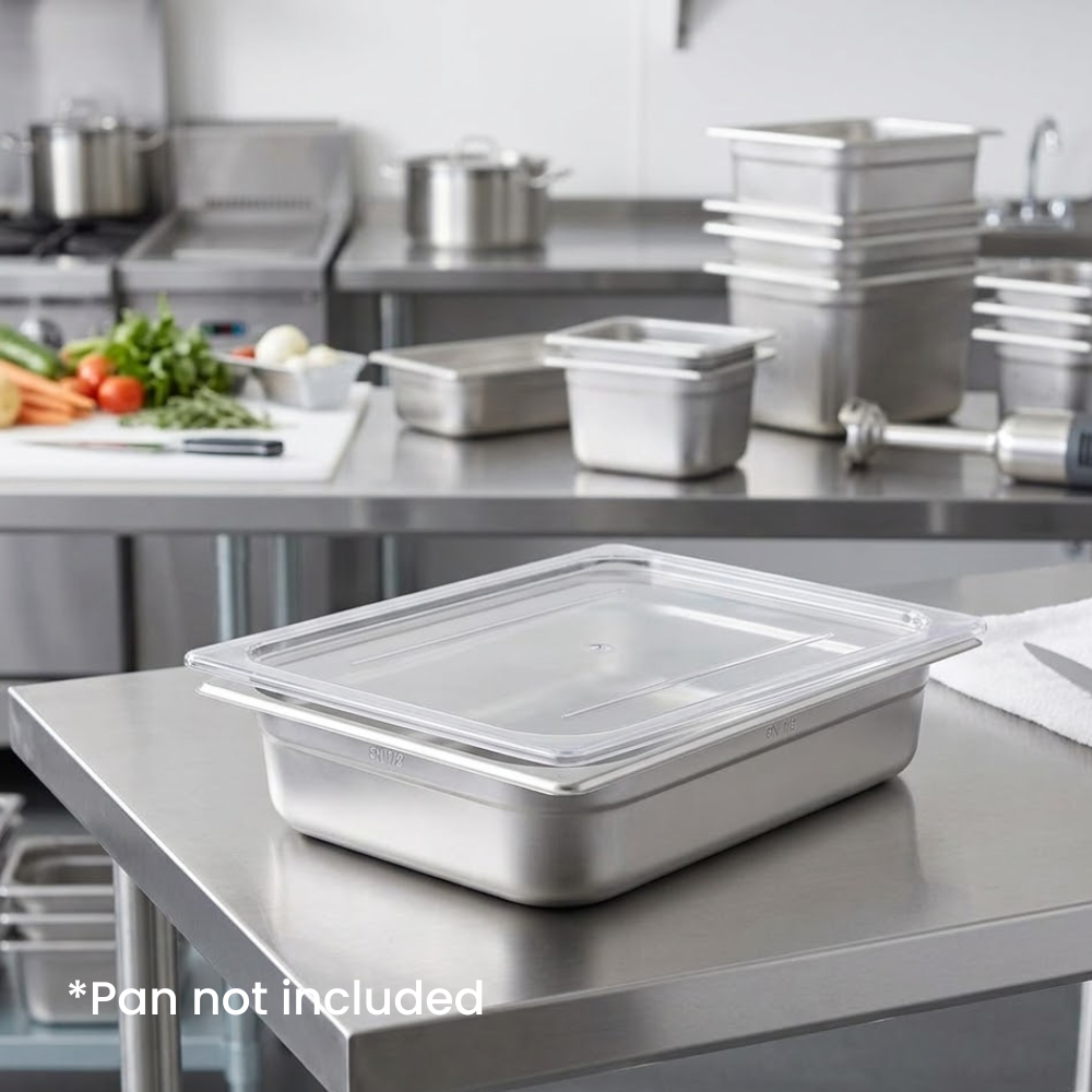 Cambro 1/2 Size Food Pan Cover Flat Polycarbonate Clear 265x325mm