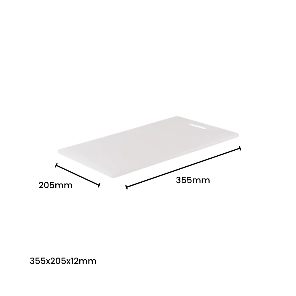 Chef Inox Polyethylene Cutting Board White 355x205x12mm HACCP