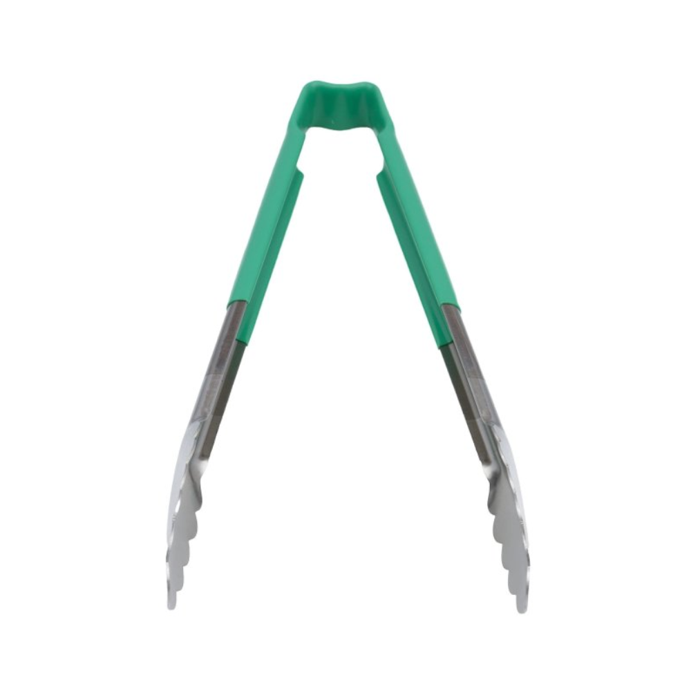 330mm Stainless Steel Serving Tongs with Green Kool-Touch® Handle