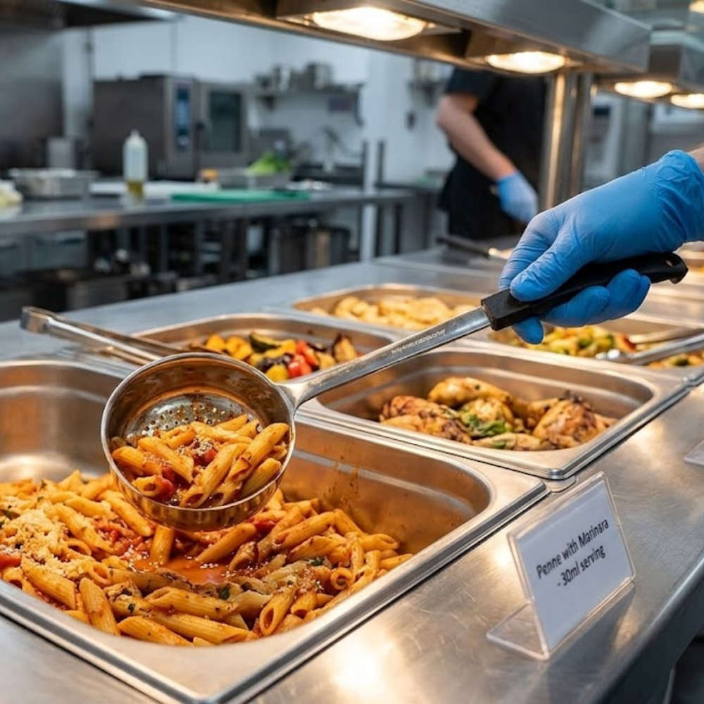 Chef Inox Food Portioner Perforated Stainless Steel Black Handle 30ml, 1 Unit