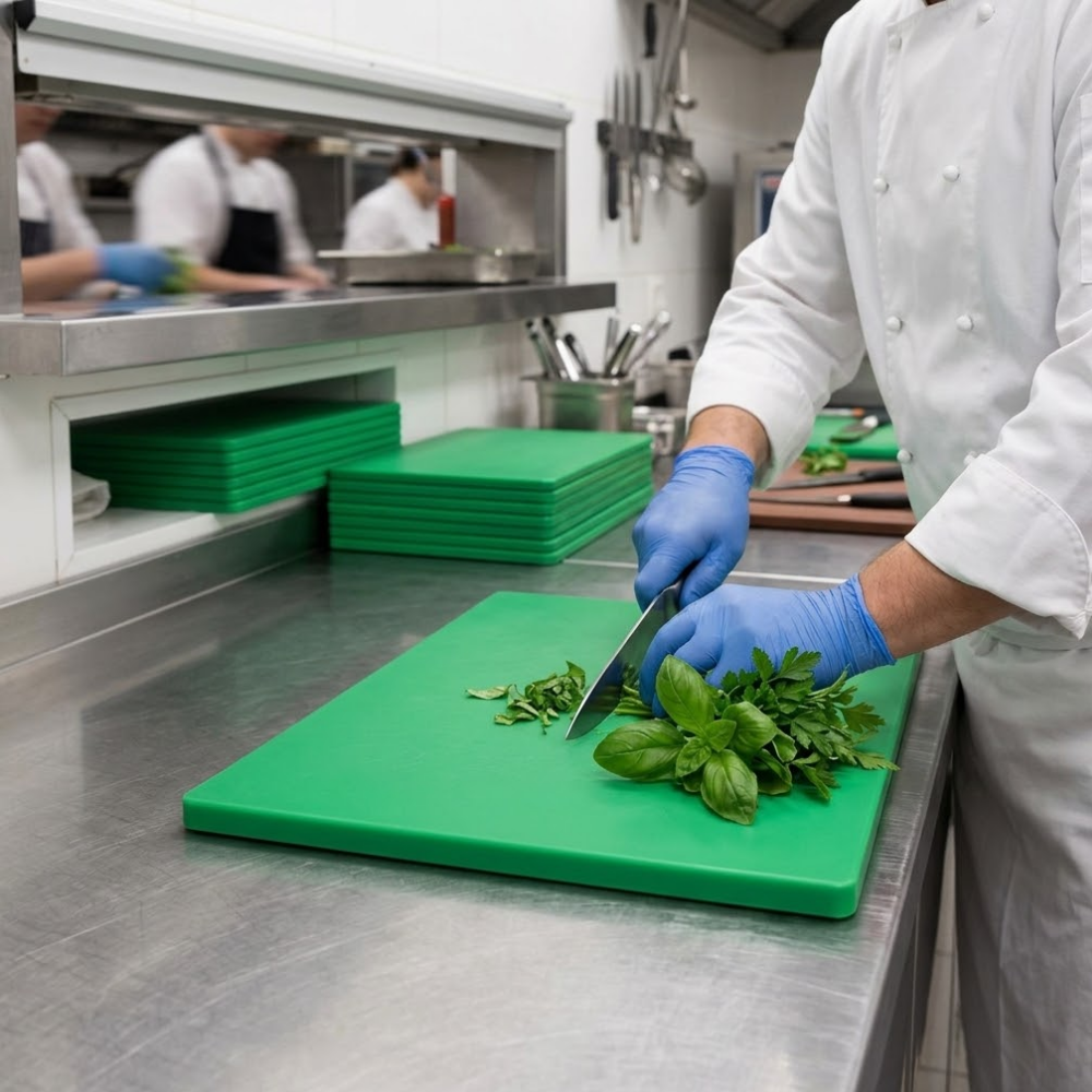 Polyethylene Cutting Board Green GN 1/1 - 325x530x20mm HACCP