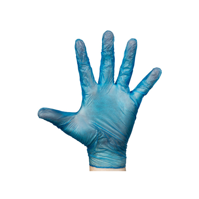 700814 Breeze Vinyl Gloves Powdered Free Blue Large Star Group
