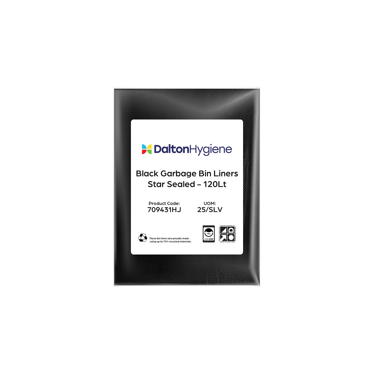 709431HJ Dalton Hygiene Garbage Bin Liner Star Seal Black 120Lt Star Group