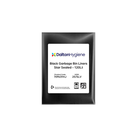 709431HJ Dalton Hygiene Garbage Bin Liner Star Seal Black 120Lt Star Group