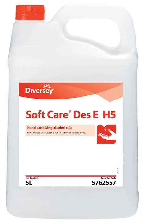 Soft Care DesE H5 Hand Sanitiser Liquid 5Ltr, Carton of 2