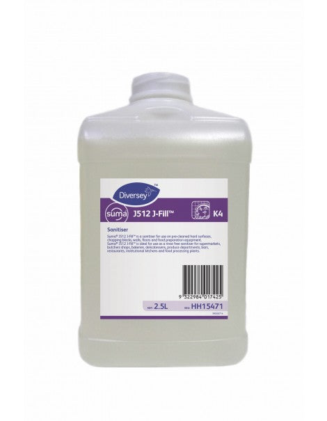 2.5L Suma J512 J-FILL K4 Sanitiser Liquid, Pack of 2
