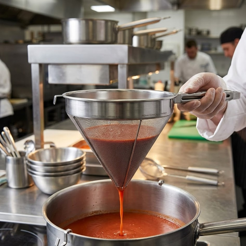 Chef Inox Fine Conical Strainer 300mm, 1 Unit