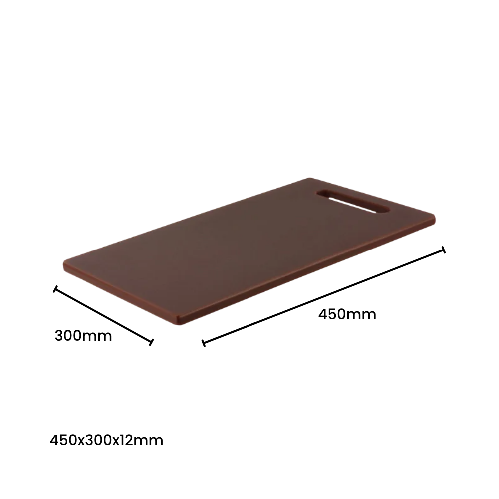 Chef Inox Polyethylene Cutting Board Brown 450x300x12mm HACCP
