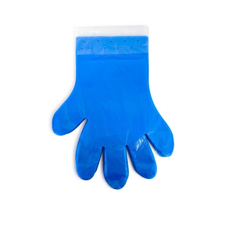 Blue PE Tear Off Food Service Glove - One Size