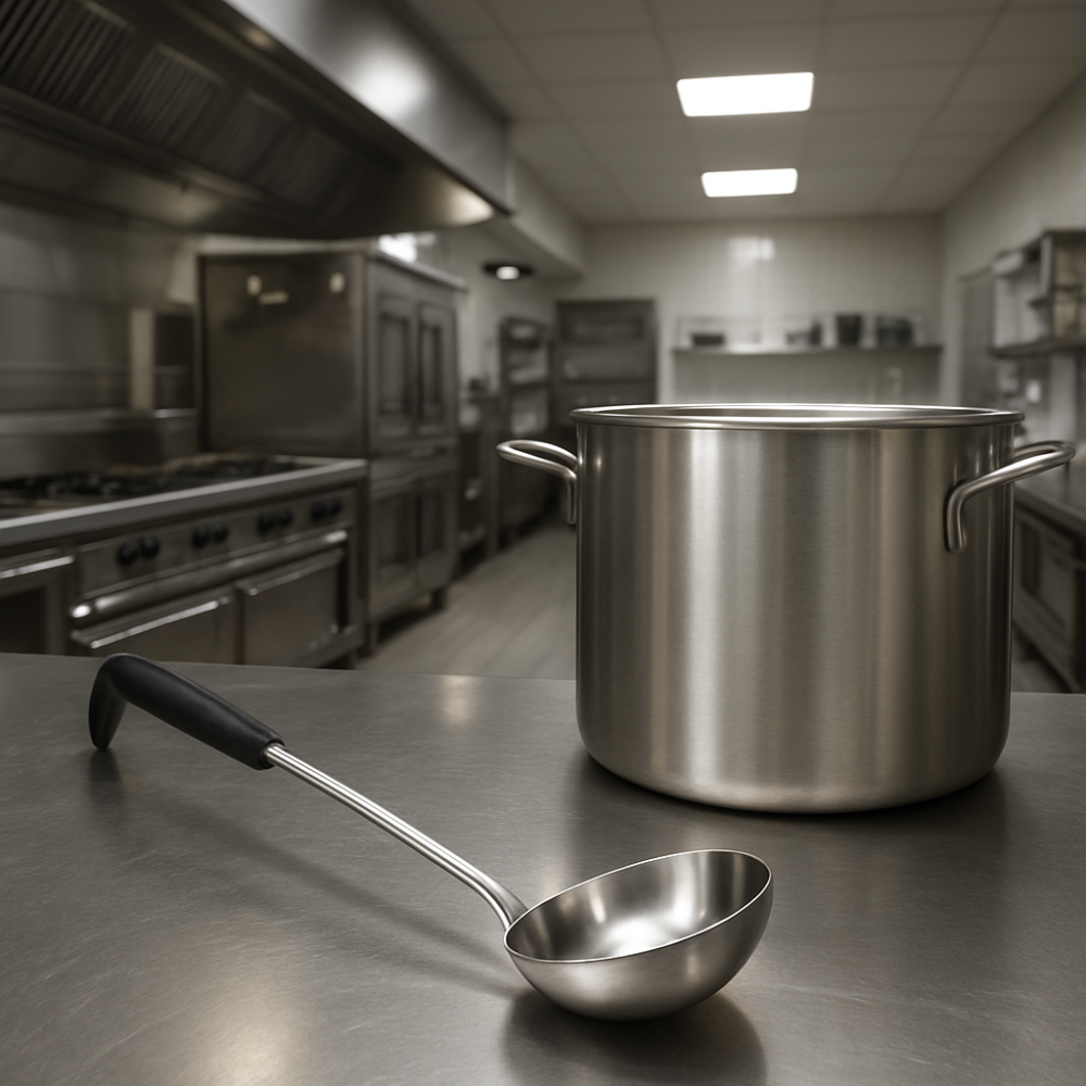 Chef Inox Ladle Stainless Steel Black Handle 360ml
