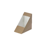 301006 Sandwich Wedge Kraft with PLA Window 122x72x122mm Star Group