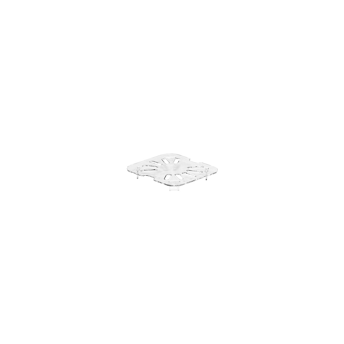 508688 Cambro 1/6 Size Food Pan Shelf Drain Polycarbonate Clear 162x176mm Star Group