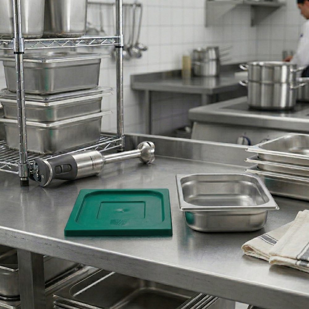 Inox Macel Gastronorm Lid Polypropylene 1/2 Size Green 325x265x20mm, 1 Unit