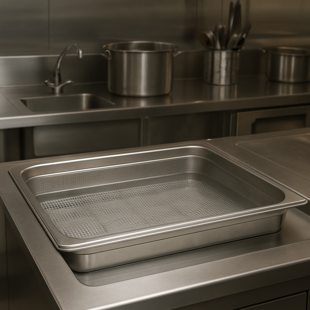 Chef Inox Gastronorm Pan Perforated 1/1 Size 530x325x65mm / 8.8Lt