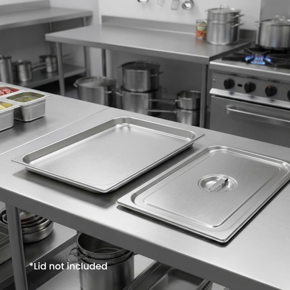 Chef Inox Gastronorm Pan 1/1 Size Stainless Steel 530x325x20mm / 2.5Lt, 1 Unit