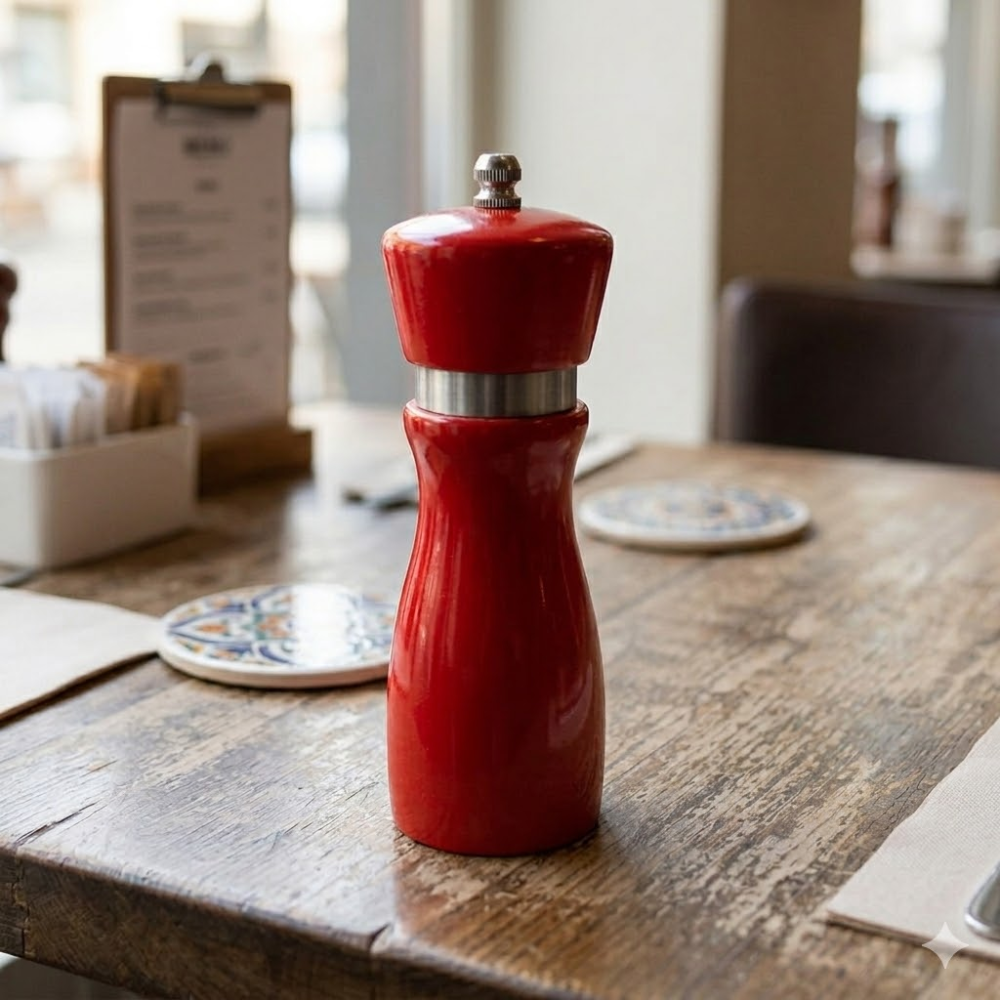 Chef Inox Mondo Salt / Pepper Mill Red Wood 50x155mm