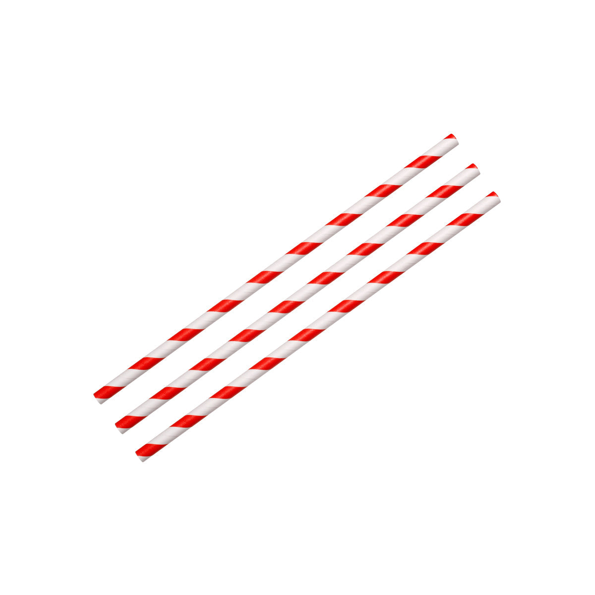 516612 Breeze Regular Straw Paper Red & White Stripe 197mm Star Group
