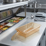 Cambro 1/3 Size Food Pan High Heat Polycarbonate Amber Single Handle 176x325x65mm / 2.4Lt