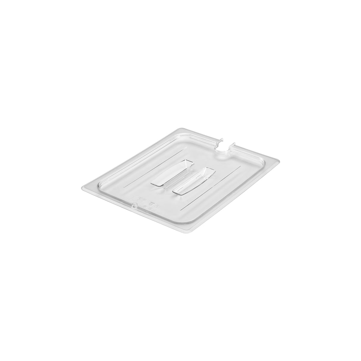 532218 Cambro 1/2 Size Food Pan Cover With Handle and Notch Polycarbonate Clear 265x325mm Star Group