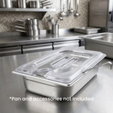 Cambro 1/9 Size Food Pan Cover With Handle and Notch Polycarbonate Clear 108x176mm, 1 Unit
