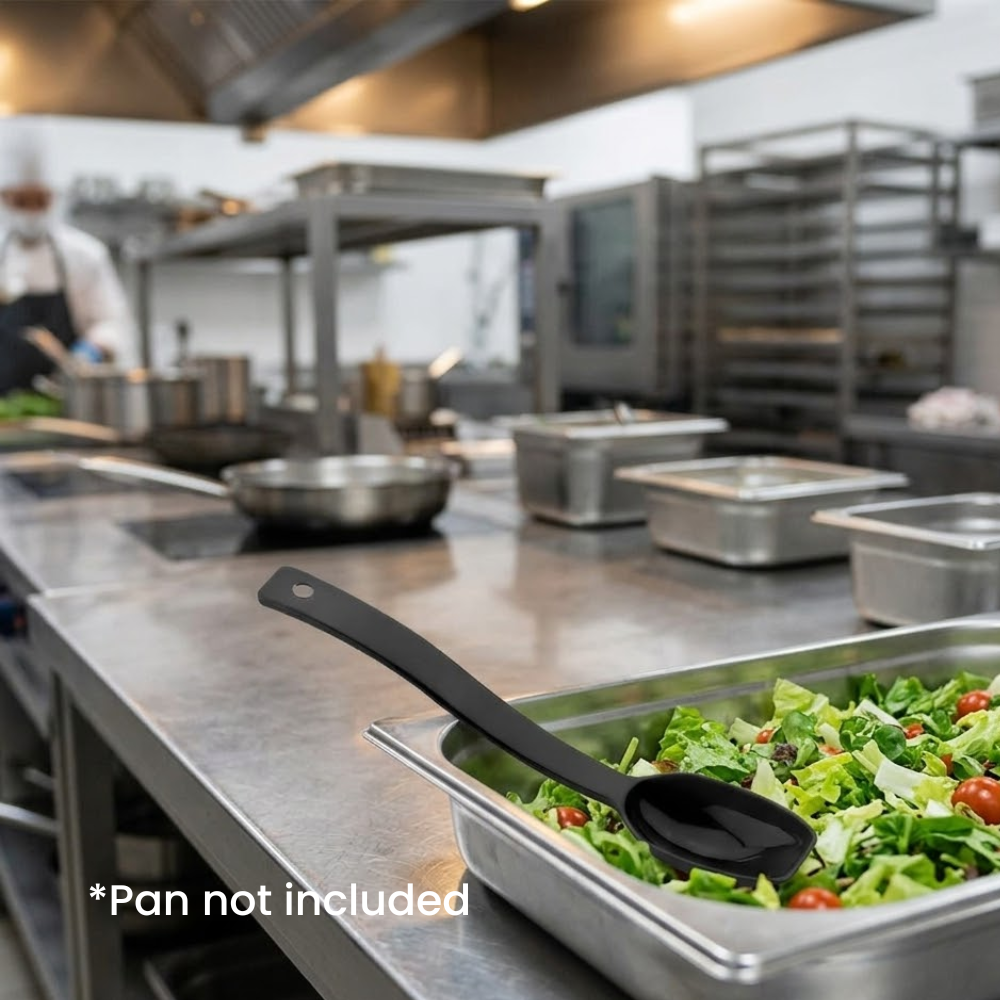 Cambro CamWear Salad Bar Spoon Solid Polycarbonate Black 206mm / 15ml 0.5oz, 1 Unit