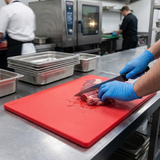 Polyethylene Cutting Board Red GN 1/1 - 325x530x20mm HACCP
