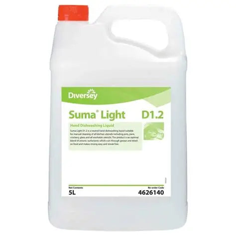 Suma Light D1.2 General Dishliquid Detergent 5L, Carton of 2