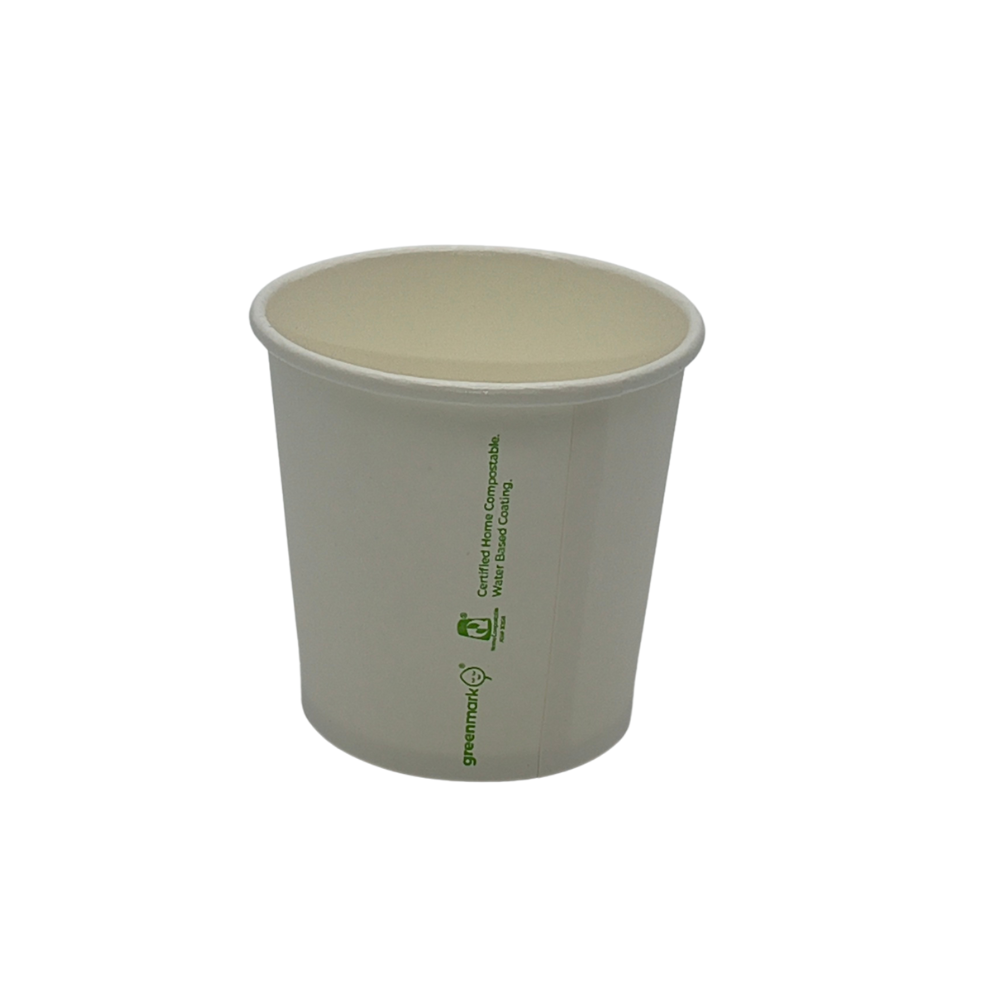 Aqueous Single Wall Coffee Cup White 120ml / 4oz - 1000/Ctn