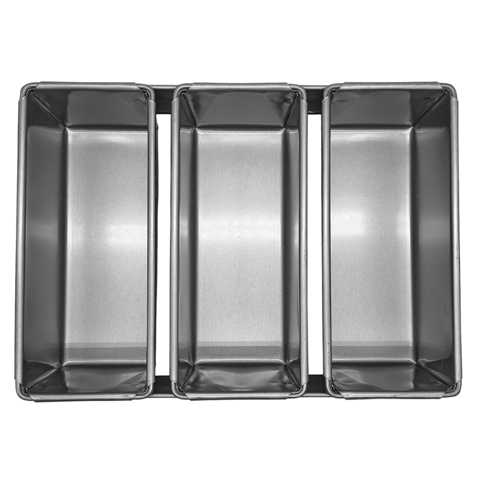 Bread Pans 680gm-Set of Three Unfluted Silicone Coating
