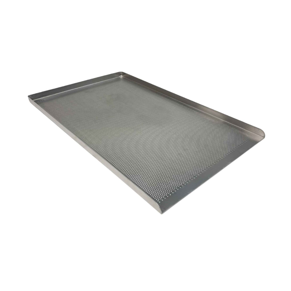 18" Baking Tray 3-Sided Short Edge Perforated