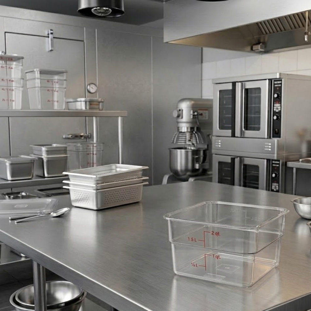 Cambro CamSquare Storage Container Polycarbonate Clear 185x185x100mm / 1.9Lt, 1 Unit