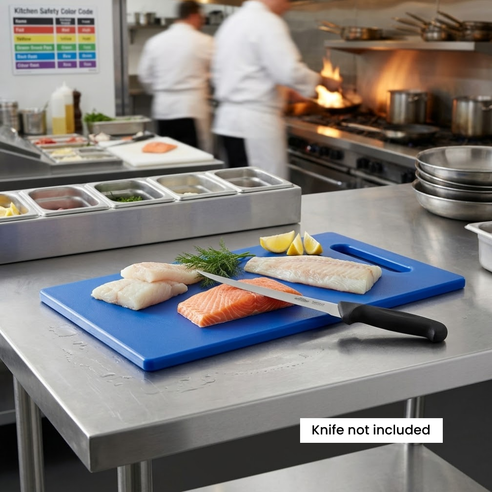 Chef Inox Polyethylene Cutting Board Blue 450x300x12mm HACCP