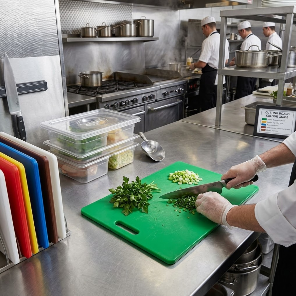 Polyethylene Cutting Board Green 205x300x13mm HACCP
