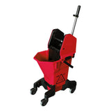 SYR 14L Red Commercial Mop Bucket w/ Castors
