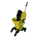 SYR 14L Yellow Commercial Mop Bucket w/ Castors